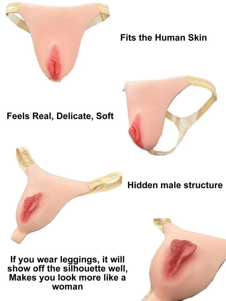 BIMEI Silicone Fake Vagina Thong Brief PantyUnderwear Camel Toe Transgender - Image 2 of 4