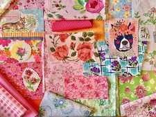 Vintage Fabric Snippets, Inspiration Pack, Creative Craft Pack, Vintage Florals.