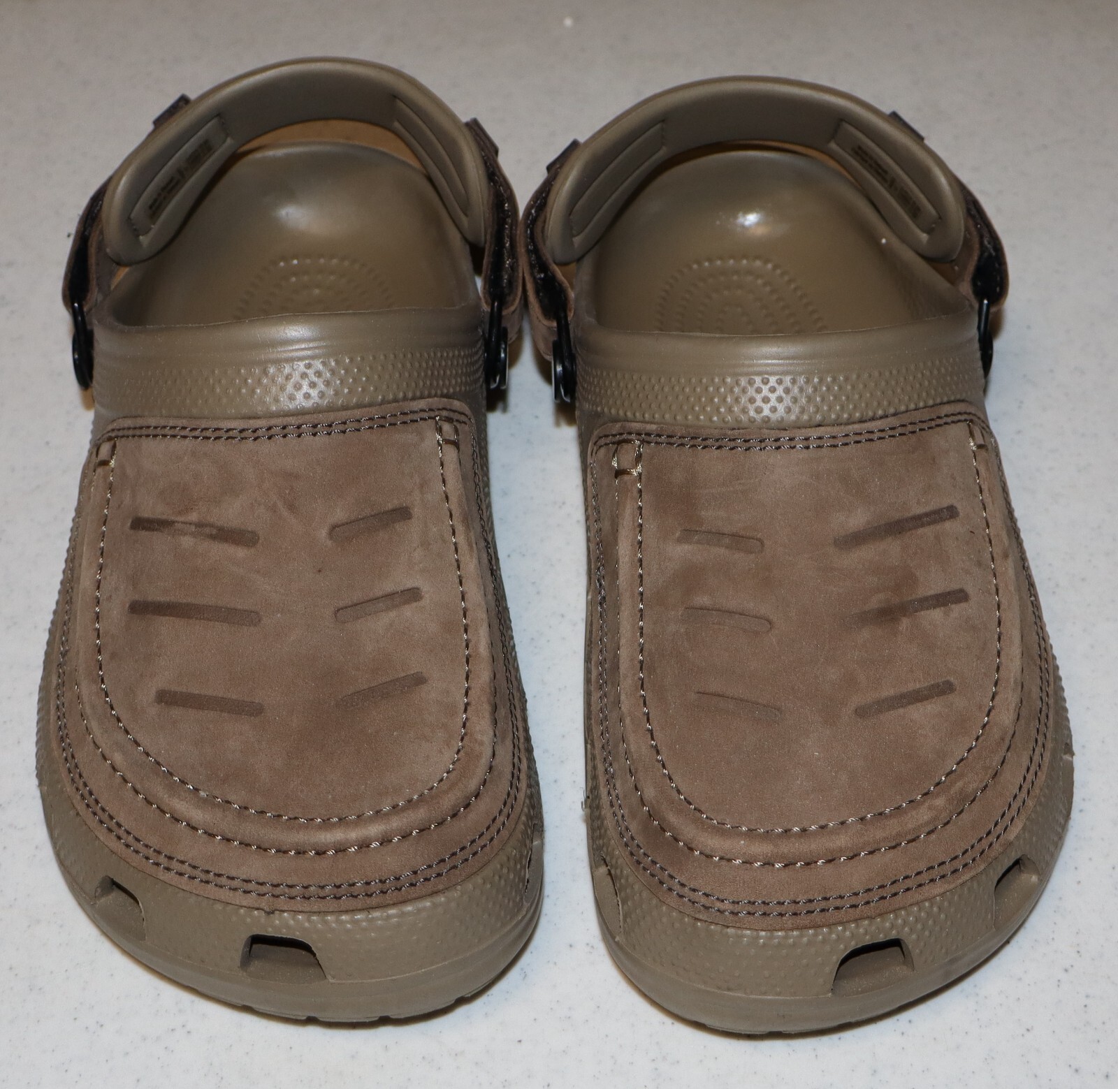 CROCS Leather Shoes Strap Back Slip On Mule Comfort Clog Size US Men's 7
