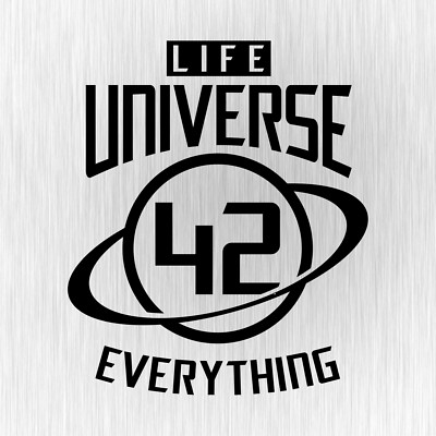 42 Answer Life Universe Everything Black Auto PKW Vinyl Decal Sticker Aufkleber