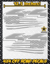 4x4 Off Road Us Flag Truck Bed Decal Set Metal. Silver For Ford F-150 Super Duty 4x4 Off Road Us Flag Truck Bed Decal Set Metal. Silver For Ford F-150 Super Duty
