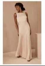 BHLDN Sachin + Babi Womens Beckett Satin Maxi Dress in Oyster Cream/White Size 2
