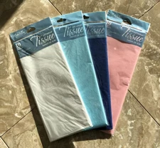 LOT X 40 Sheet of White Blue Pink Tissue Paper Gift Wrap Millbrook Studio (NEW)