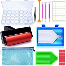 22 Pieces 5D Diamonds Painting Tools and Accessories Kits with Diamond Red