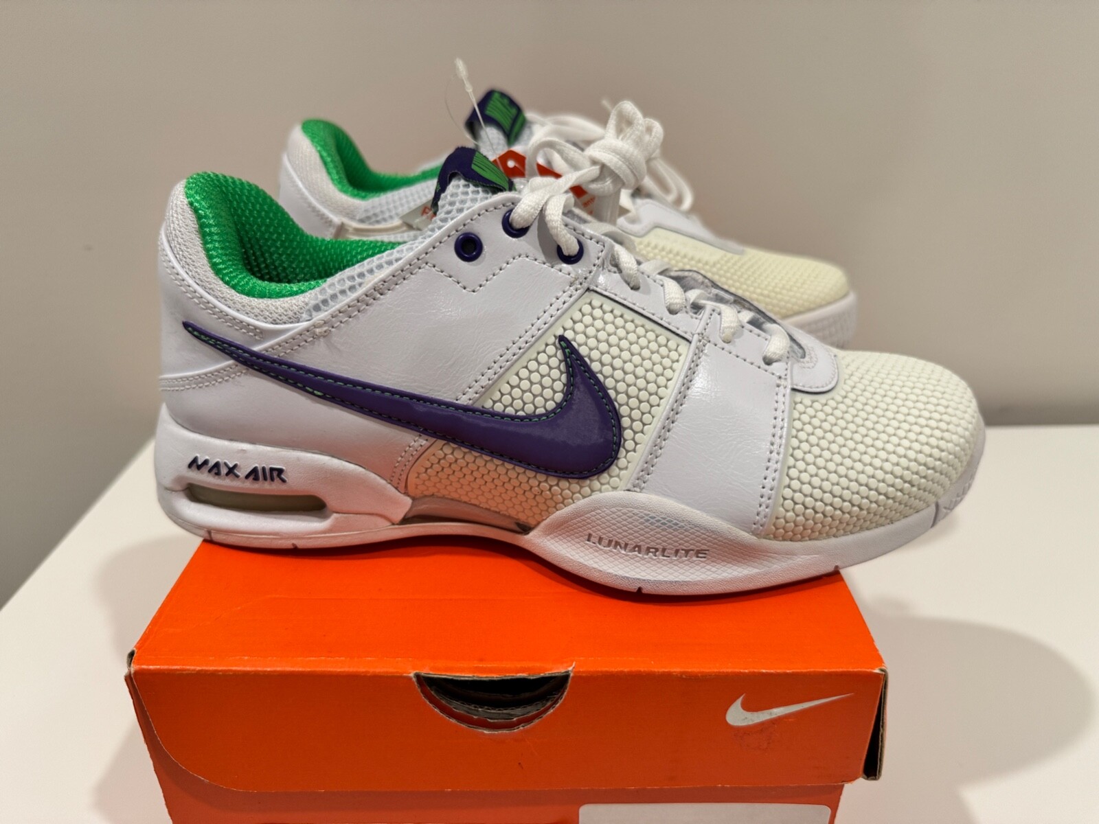 Rafael Nadal Nike Tennis Air Courtballistec 1.3 344529-151 Size 7.5 Wimbledon