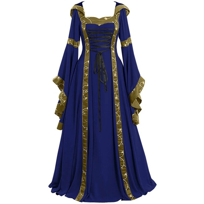 Hot Medieval Dress Women Vintage Victorian Renaissance Gothic Costume Gown Dress - Image 4 of 4