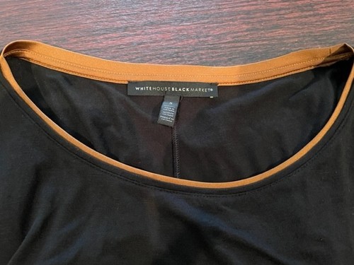 WHBM 3/4 sleeve black and copper top Size S - Picture 5 of 5