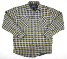 Wrangler Shirt Men's S Quilt Lined Insulated Flannel Jacket Shacket Plaid Green