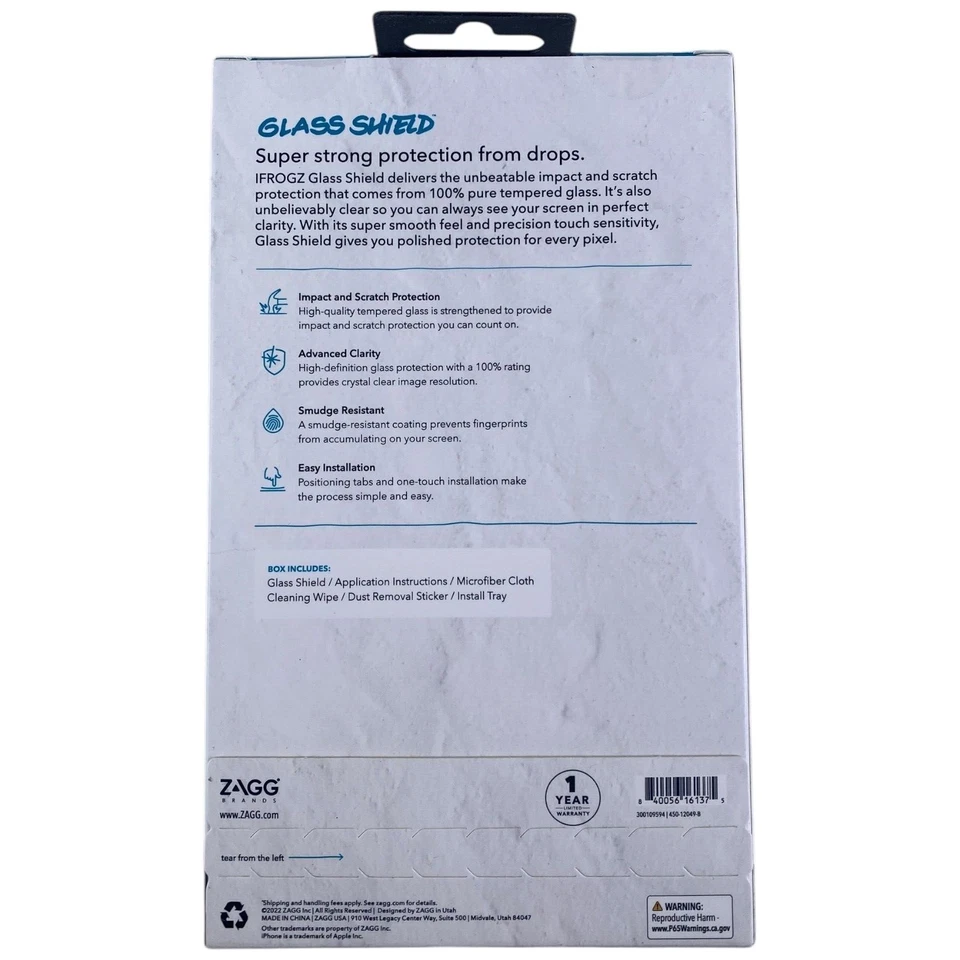 ZAGG iFrogz Glass Shield Screen Protector Apple iPhone SE 3rd, 2nd Gen, 8/7/6/6s - Image 2 of 2