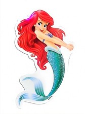 Disney Princesses ARIEL Anime Cartoon Water Resistant Iridescent Sticker