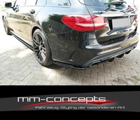 CUP Diffusor Seiten Ansatz SET Schwarz Mercedes C Klasse S205 W205 63 AMG Flap