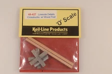 Keil-Line Products O Cast Metal Grade Crossing Crossbucks w/ Wood Post - 48-427