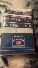 U.S. Polo Assn Boy's Briefs Colors Gray, Blue,  White Size 16/18