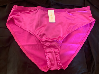 Nwt Emily Johnson Pink shimmer shiny Gloss satin Sissy Brief  panties sz XL-XXL