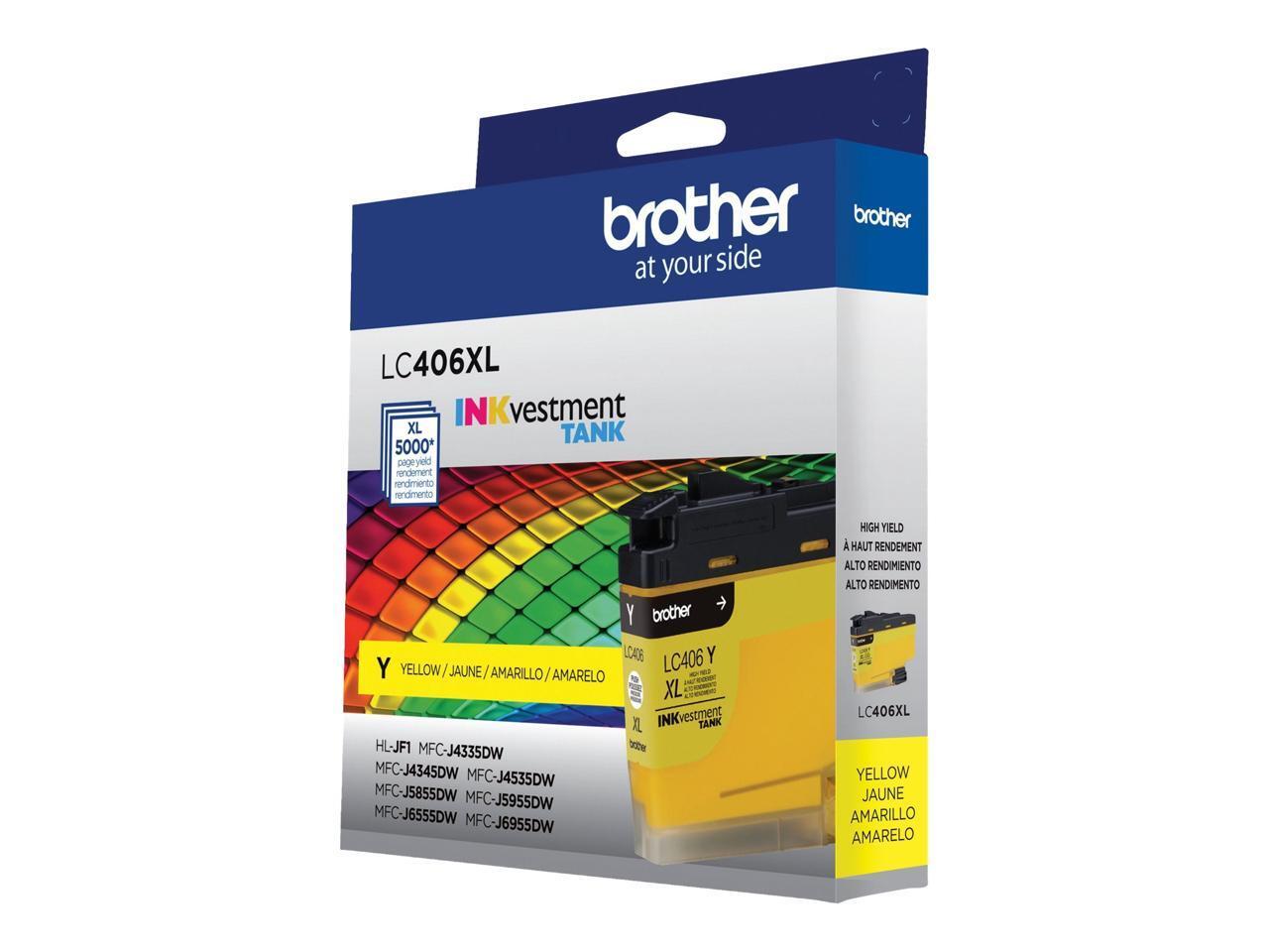 Высококачественные чернила Brother LC406XLYS INKvestment с расходом 5000 страниц желтого цвета