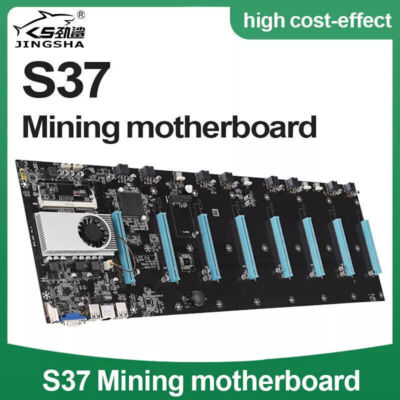 BTC S37 Mining Motherboard Onboard 1037U CPU HM65 Chip VGA HD 8-GPU Mainboard