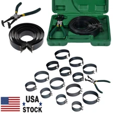 Motorcycle Piston Ring Compressor Cylinder Installer Tool Kit with Plier&14 Band