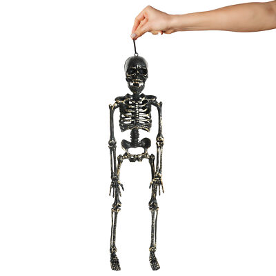 HÄNGENDES SKELETT DEKORATION 18 ZOLL HALLOWEEN GOLD PROP GRUSELIG PARTY MENGE SCHÄDEL