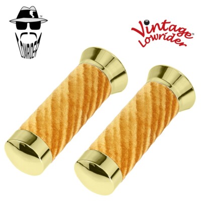 Original Lowrider Bicycle Grips Velour Gold/Gold Two-Tone Bicycles Grips Bike