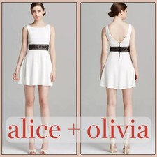 Alice + Olivia Rowan White Lace Cutout Stylish Cocktail Dress (size 6)