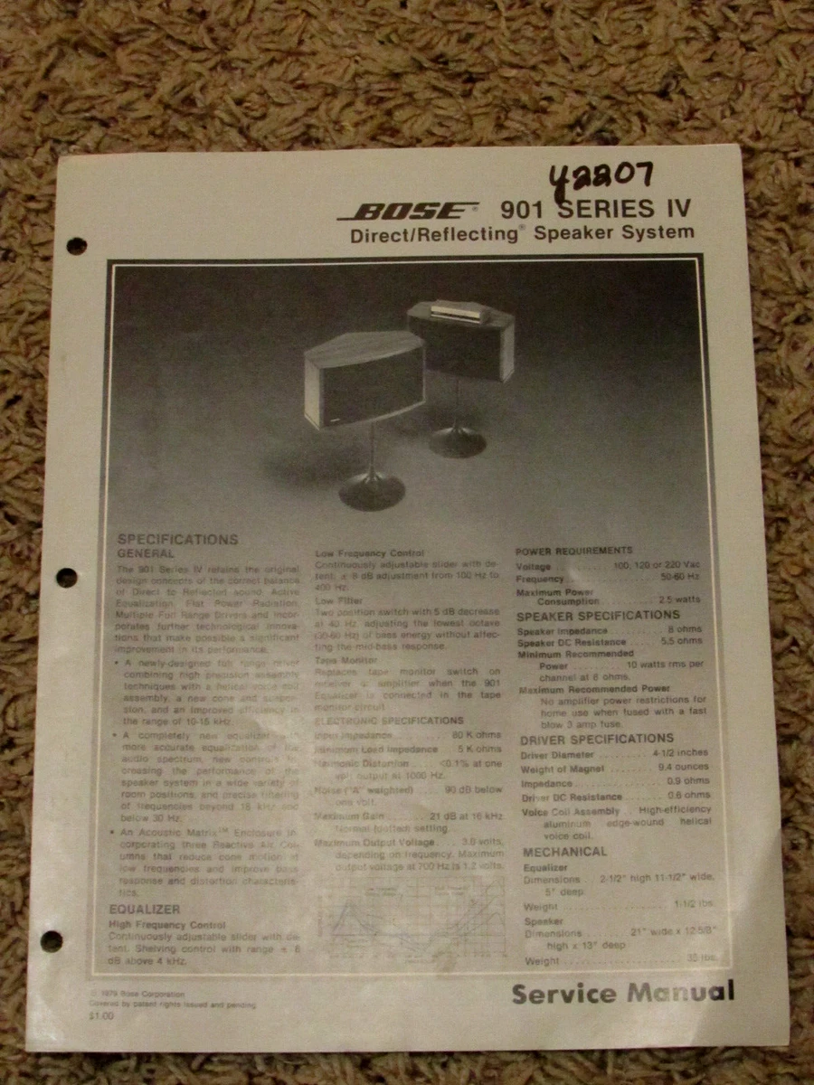 Bose 901 hotsell series iv specs