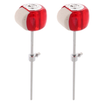 2x Bass Drum Beater Pedal Hammer Perfekt um Bass Red auszustanzen