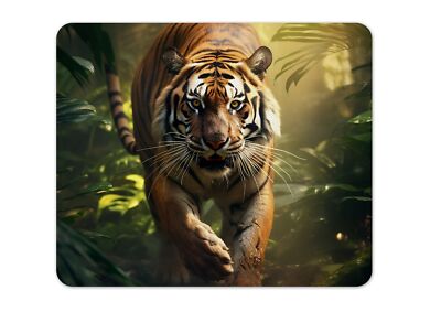Mauspad/Mouse Pad Textil Kautschuk |  22 x 18 cm | Raubkatze Tiger Dschungel 04