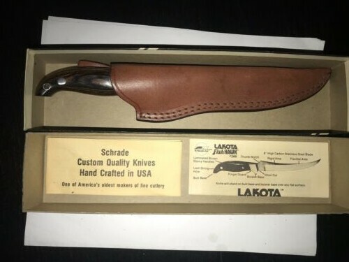 Lakota Fish Hawk mint boning knife, sheath Seki Japan box & paper