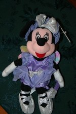 Disney Store New Minnie Mouse Plush Beanie Sugar Plum 8" Doll New With Tags