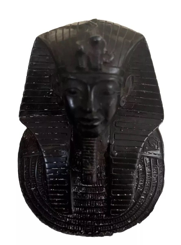 Egyptian Pharaoh Sculpture Figurine Vintage Resin Black