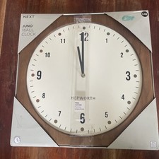 Next Wooden square JUNO WALL CLOCK size 40cm brand new 
