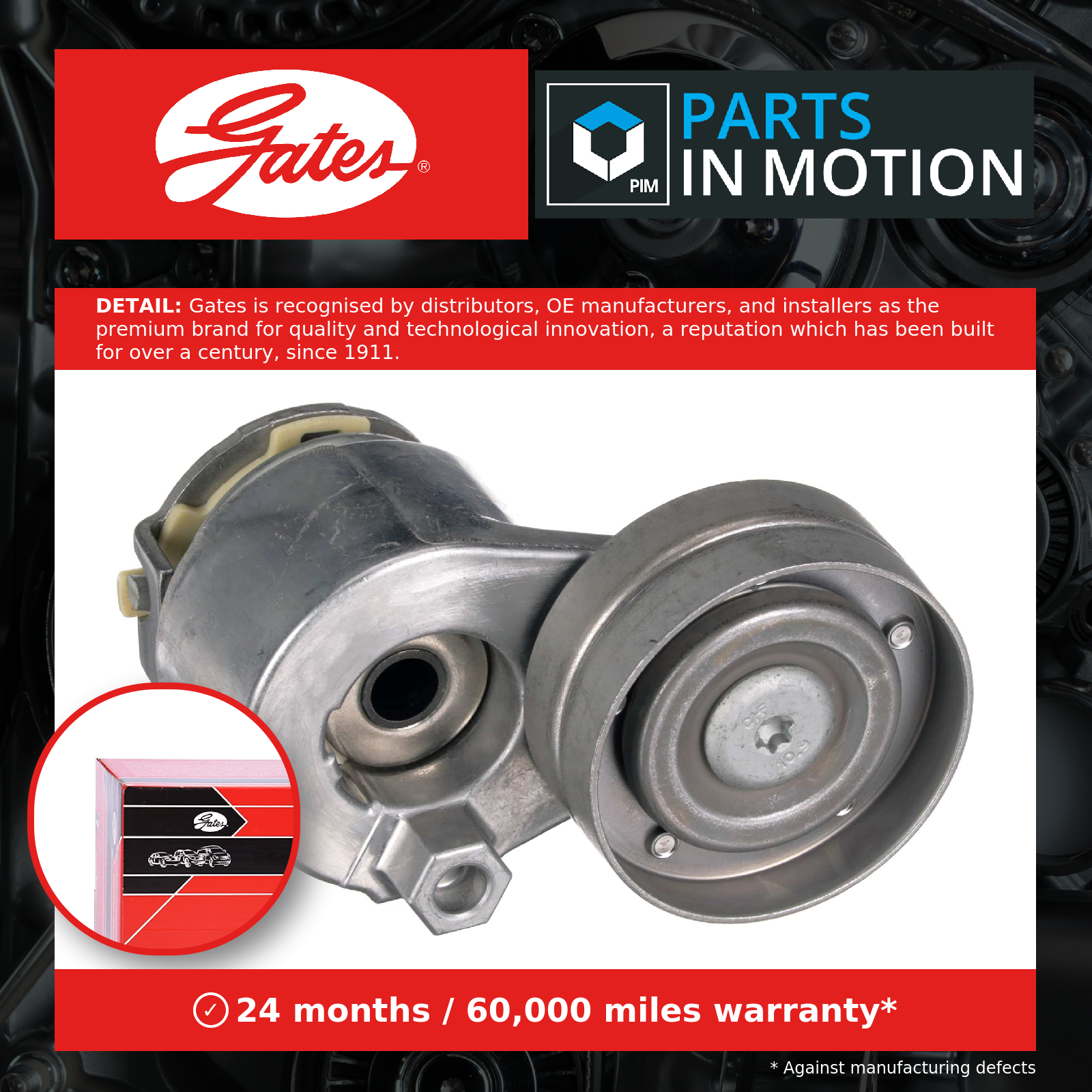 Aux Belt Tensioner fits VOLVO S40 Mk1 1.9D 96 to 03 Drive V-Ribbed Gates Quality - Image 17