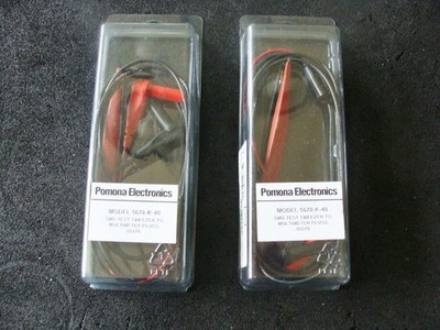 2 new Pomona Electronics 5678-K-48. SMD Test Tweezer to Multimeter Plugs 05276.