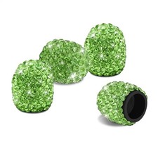 4PCS Valve Stem Caps, Tire Caps, Attractive Dustproof Bling Car Grass Green