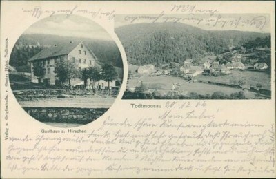 Ansichtskarte Todtmoosau Gasthaus z. Hirschen 1904 Schwarzwald (Nr.9633)