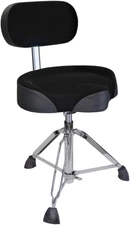 GIOCO Drum Throne with Backrest, 4" Padded Stool, X-Large, Black