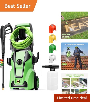 #ad Versatile 5000PSI Pressure Washer 4 Nozzles amp; 33FT Flexible Hose Included $271.99