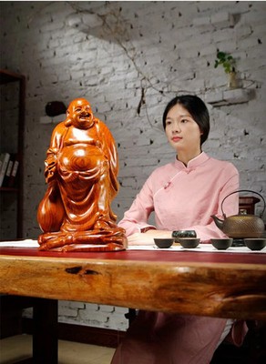 [Limited Time Offer  Earn 10x Points ] Buddhist Statue, Wood Carving, One of the