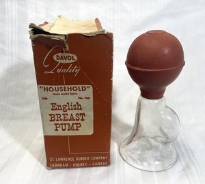 Vintage, Davol, St. Lawrence Rubber Co English Manual Breast Pump No.789 in Box