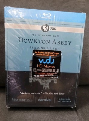 Masterpiece: Downton Abbey Seasons 1, 2, 3, & 4 [Blu-ray] DVD Set New Sealed PBS