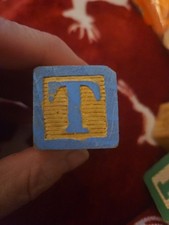 Vintage Wooden Alphabet Block Letter Child Toy Decor ABC Block