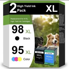 2 pezzi per stampante cartuccia inchiostro HP 95 98 C8766WN C9364WN Photosmart C4180 2575