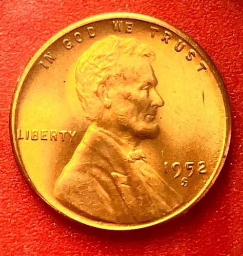 1952-S Lincoln Wheat Cent Penny GEM RED BU From an Original Bank Roll