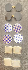 3 PAIRS OF VINTAGE ART DECO CUFFLINKS - SILVE...