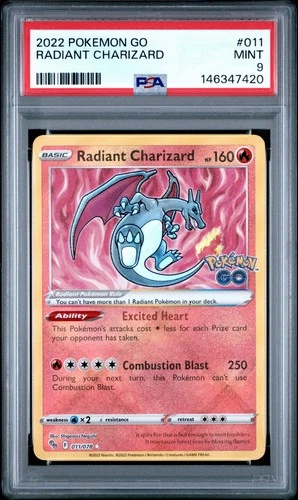 2022 Pokemon Go #011 Radiant Charizard PSA 9