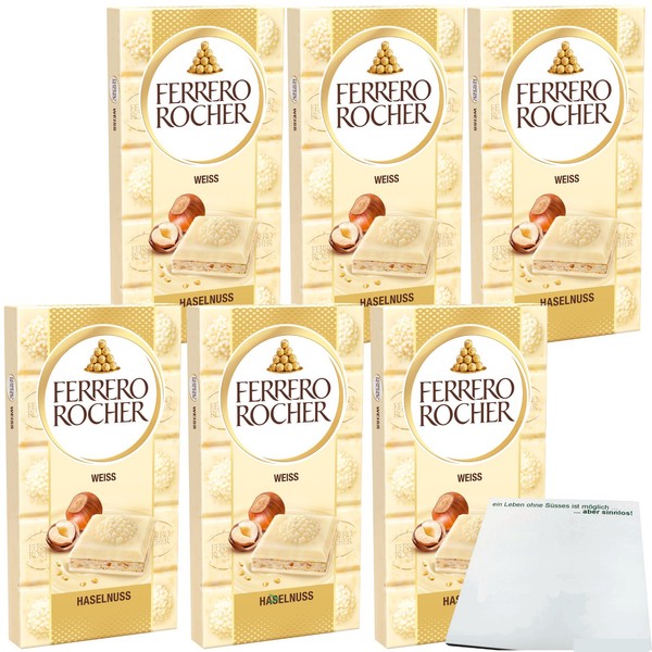 Ferrero Schokolade Rocher Haselnuss Weiss 6Er Pack 6X90G Tafel Usy Block-image