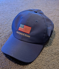 Vineyard Vines Hat Cap Strap Back Mens One Size Blue USA Flag Logo Embroidered