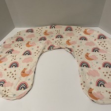AlvaBaby Stretchy Nursing Pillow Cover, Rainbow Cloud Moon and Stars Design