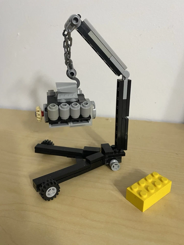 Lego MOC Engine Cherry Picker/Engine Hoist With V-8 Engine Genuine Lego Parts - Image 3 of 4