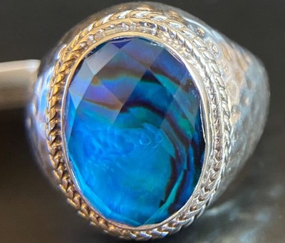 Sarda,Bali Made,Beautiful,Serene,925 & Bali Waters Abalone QTZ Triplet -Unisex